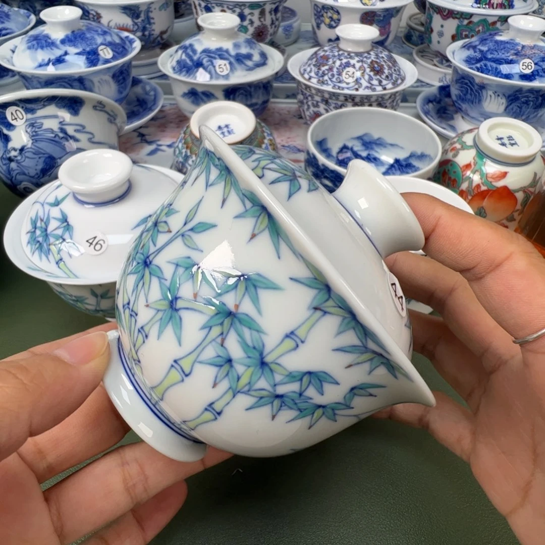 陶瓷景德镇纯手工纯手绘茶具木木44