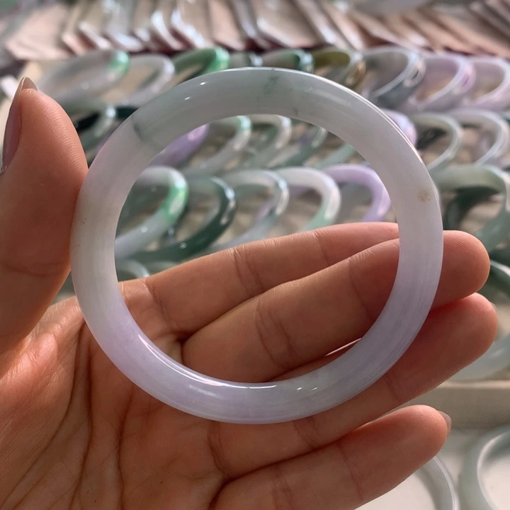 翡翠未镶嵌手镯莫奈花园54