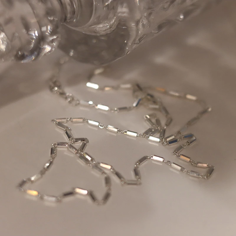 链子925银 无钻胜有钻通体925银高级感超闪项链女ins