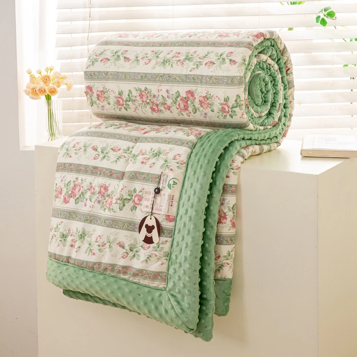 279486|4|款A类全棉纯棉豆豆被空调夏凉加厚冬被子 蔷