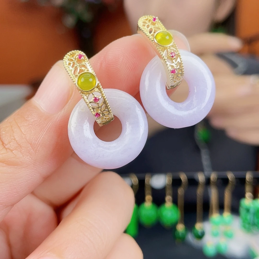 翡翠未镶嵌耳饰饰品