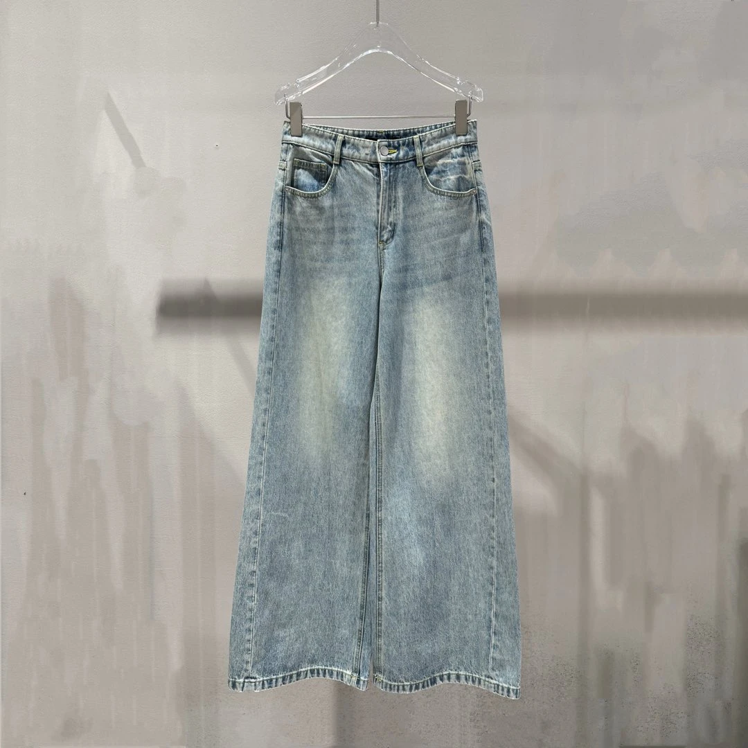 艾家新款牛仔裤显瘦高腰直筒百搭时尚春夏复古牛仔裤3237