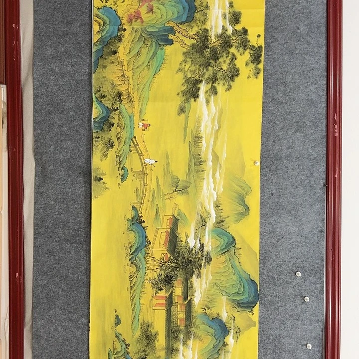 国画手绘国画访友图