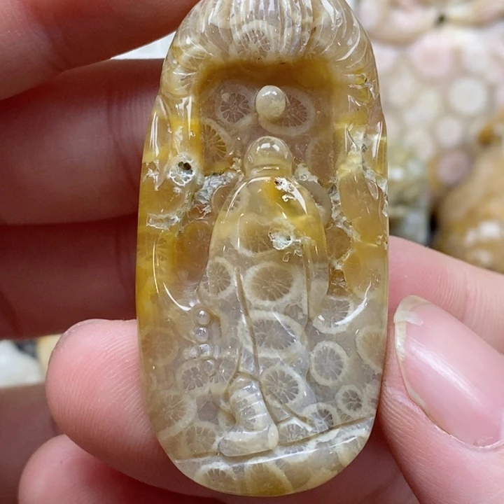 颈饰未镶嵌硅化珊瑚（珊瑚玉）有瑕