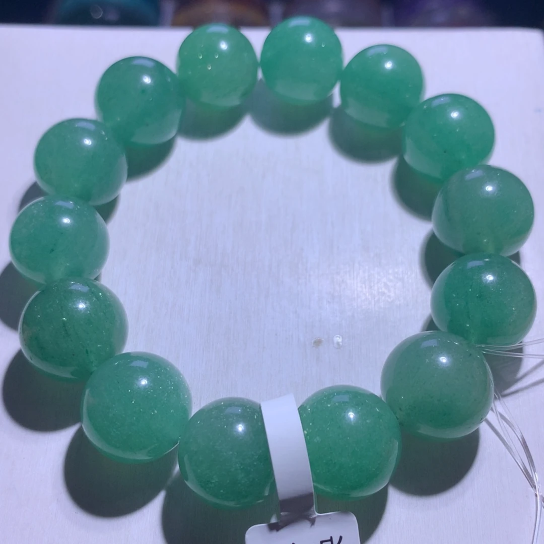 水晶银S925镶嵌手串绿草莓16.3m