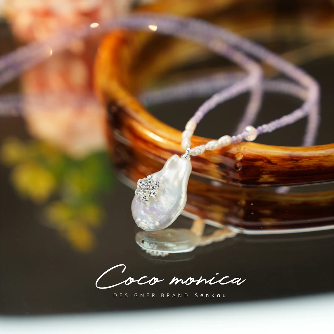 【小霞珠宝】项链小众设计师轻奢炫彩坠链素款WE668