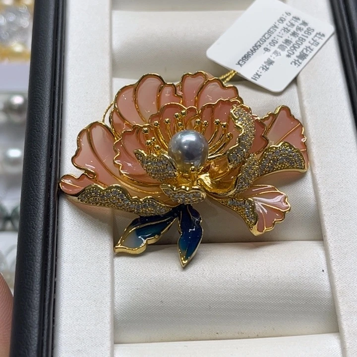 未镶嵌胸饰海水珍珠8-9mm10号