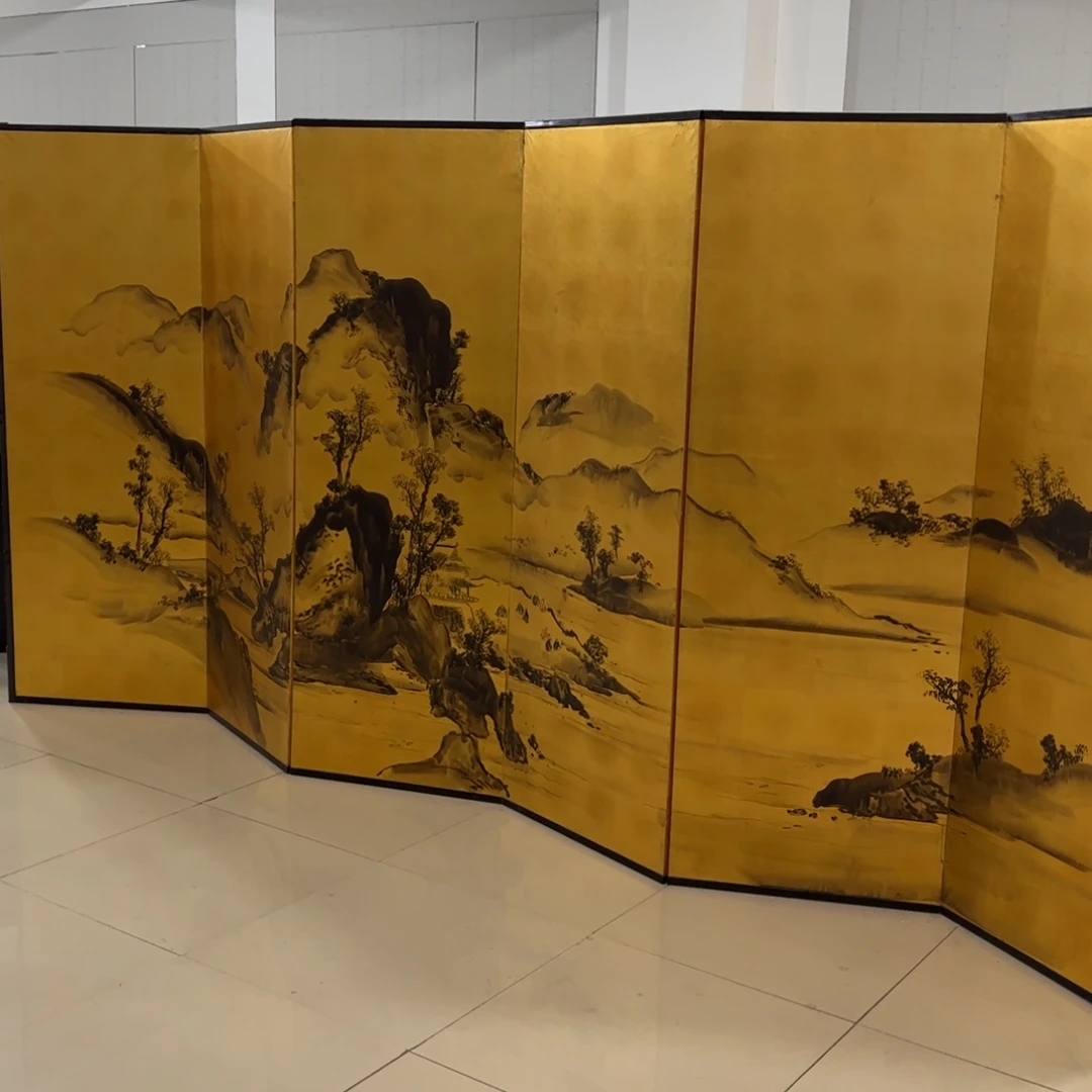 绘画屏风框画茶空间设计