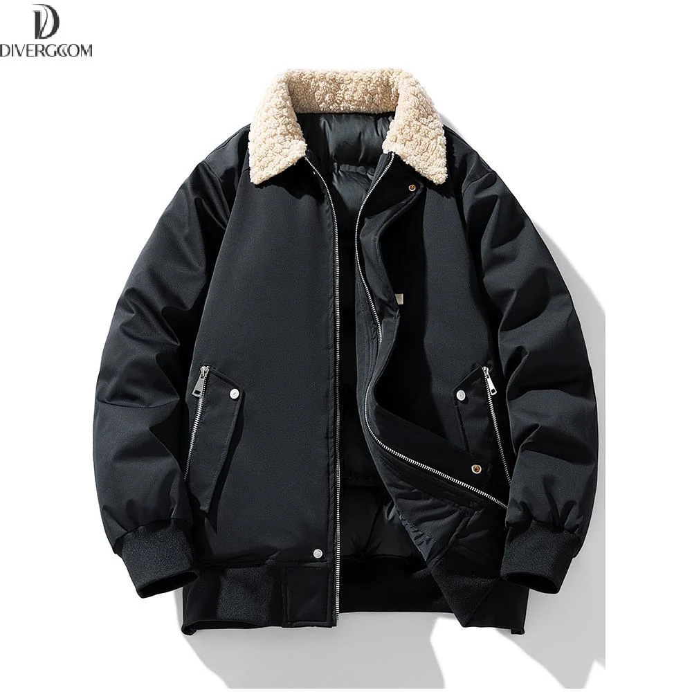 翻领工作服棉质外衣2024年冬季男士新款时尚18男款青少年开衫外套