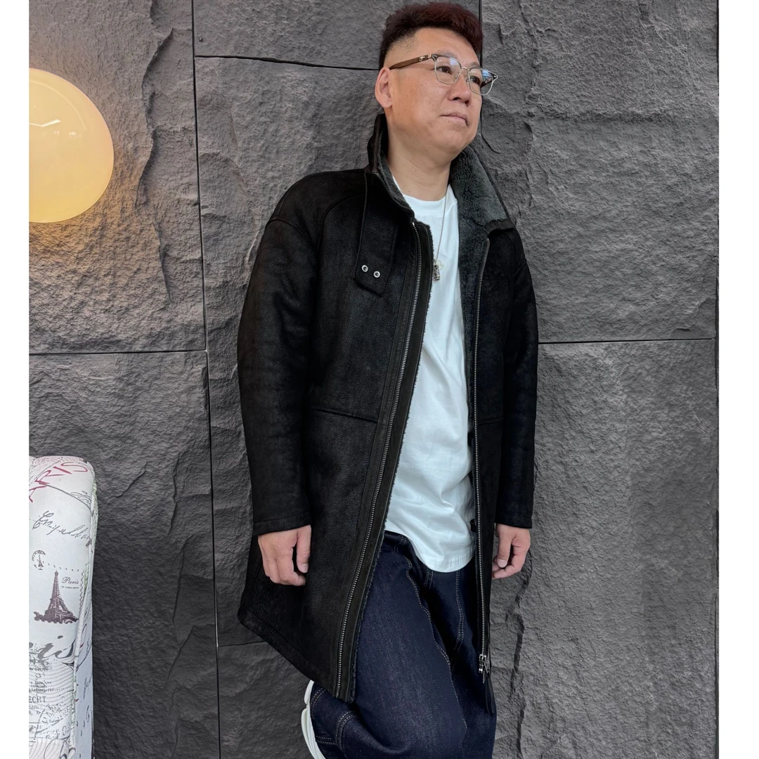 醇植浆染 2662 成衣轻水洗轻复古微时尚男装原生态大风衣皮毛一体