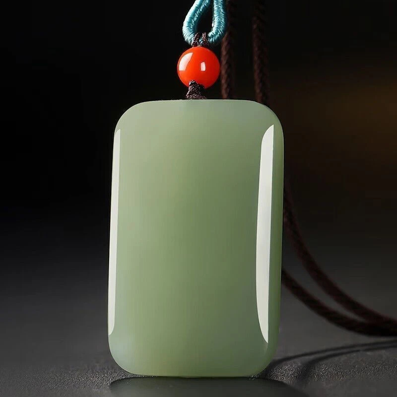 正品新疆和田玉平安无事牌玉吊坠男平安牌护身符玉佩女无字牌玉坠