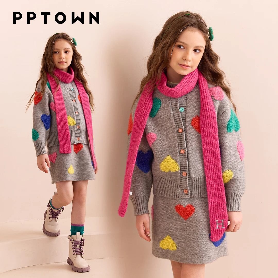 女童毛衣外套冬季针织开衫上衣儿童保暖套头巴巴小镇13967【主】