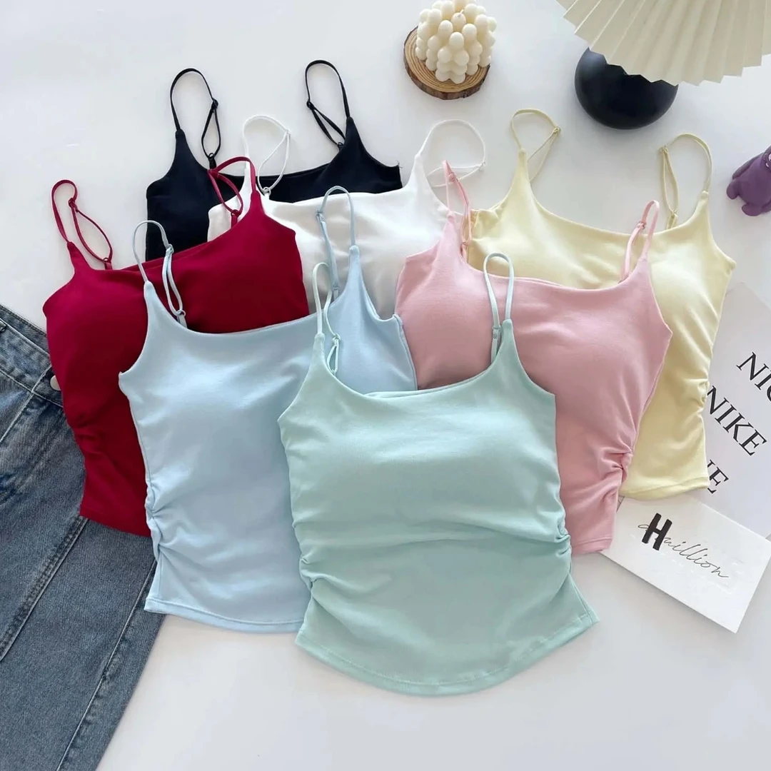 {送衣架防尘袋送运费险}高质量四季可穿吊带背心内搭胸垫网红美背