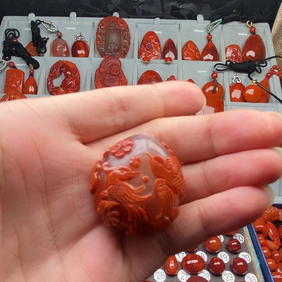 南红玛瑙未镶嵌吊坠(不含链)