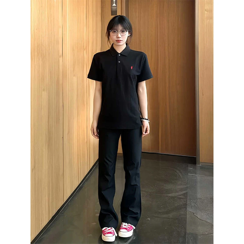 外五县黑色美式微喇牛仔裤男夏薄款修身显瘦vibe裤子cleanfit长裤