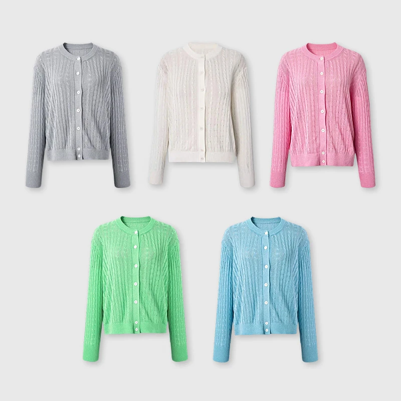 四月初九加大码女装胖MM2025夏日本和纸纱凉感多巴胺色空调薄开衫