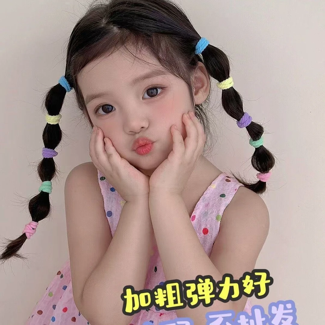 韩国儿童发饰小号发圈宝宝毛巾圈不伤发皮筋女童彩色扎头发饰头绳
