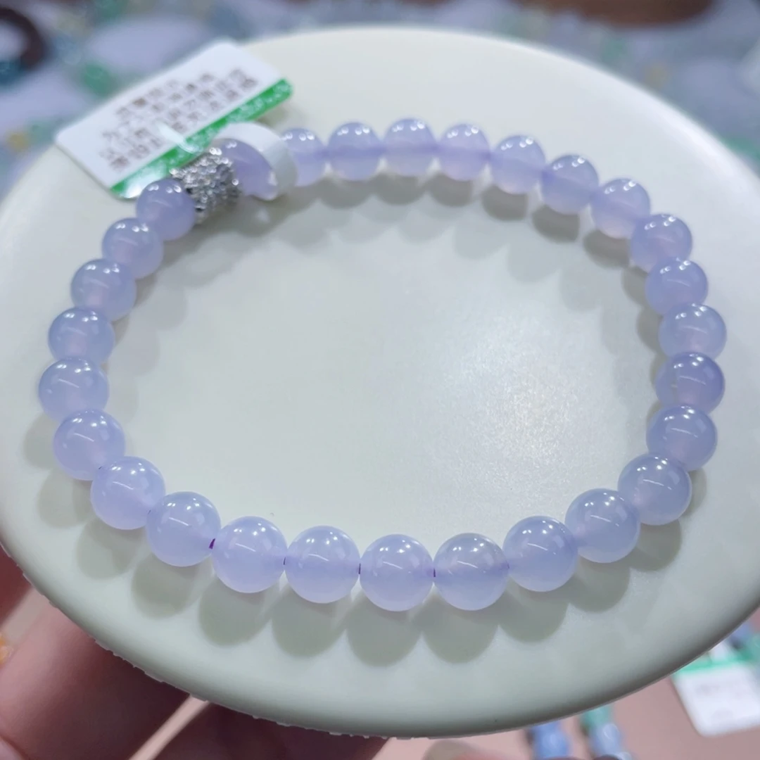 未镶嵌手链翡翠冰胶粉紫卡6.2