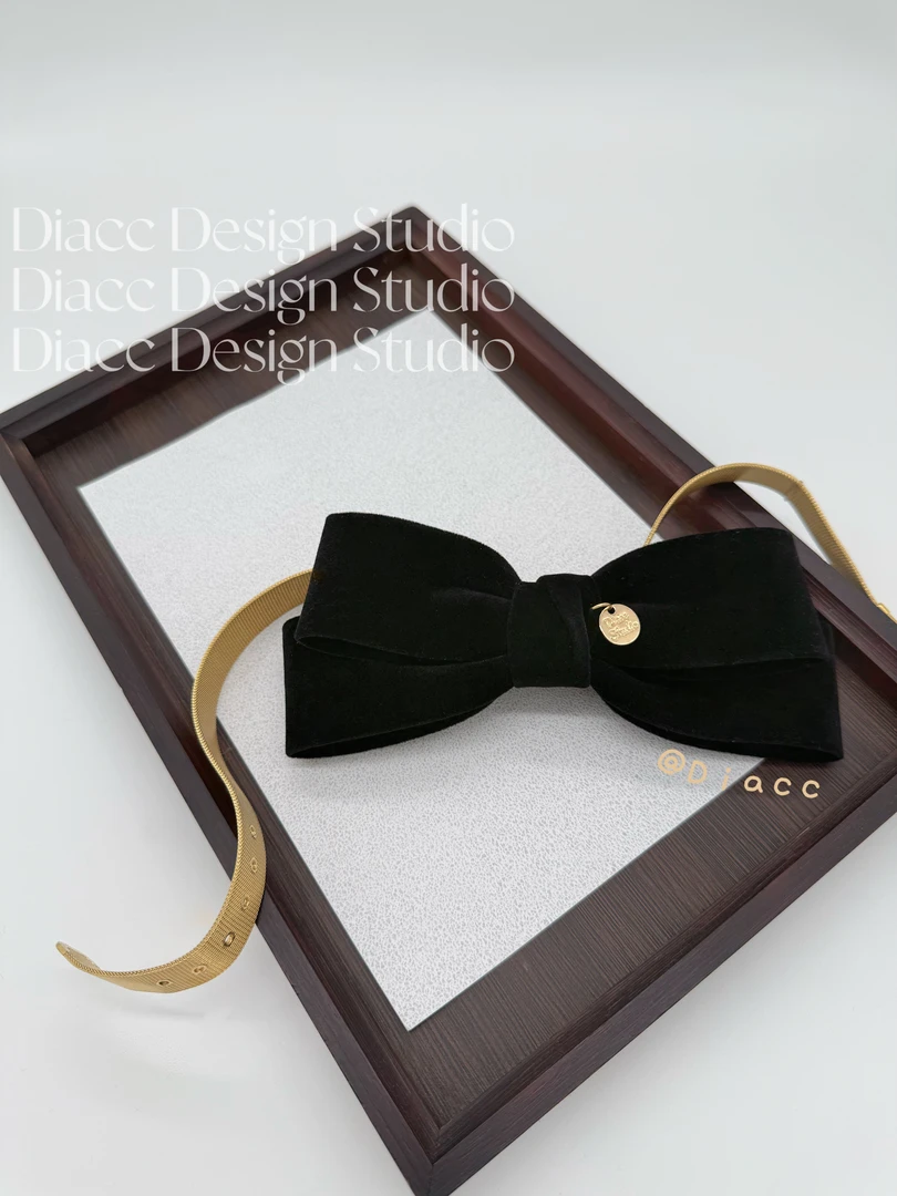 DIACC | 古董箱 原创设计韩系复古丝绒立体大蝴蝶结弹簧夹