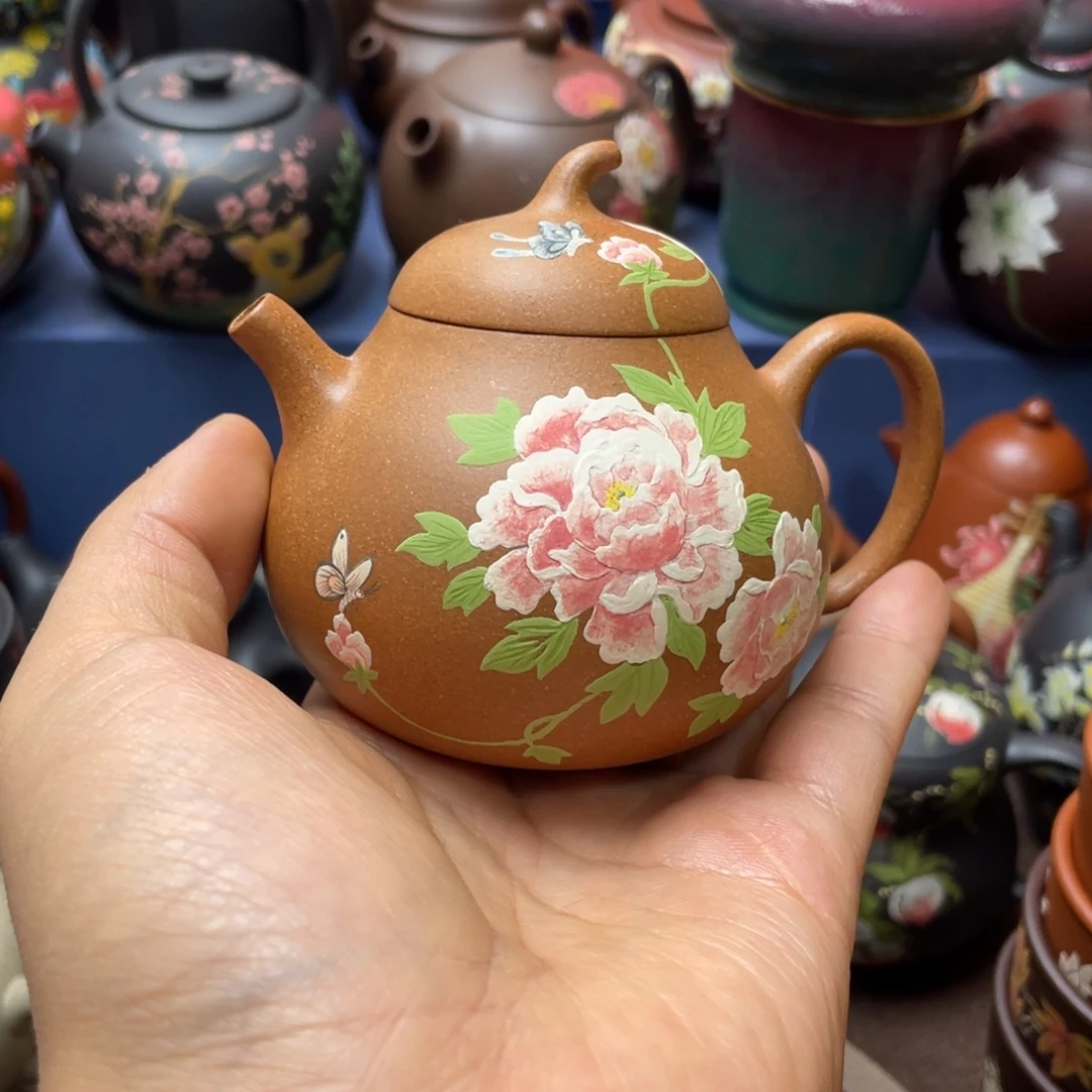 斑***哥红泥茶杯紫砂茶壶160cc