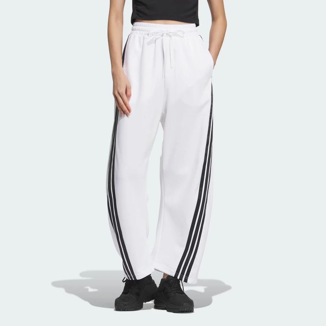 adidas/阿迪达斯三条纹针织高腰运动休闲香蕉直筒扭扭裤 KB4629