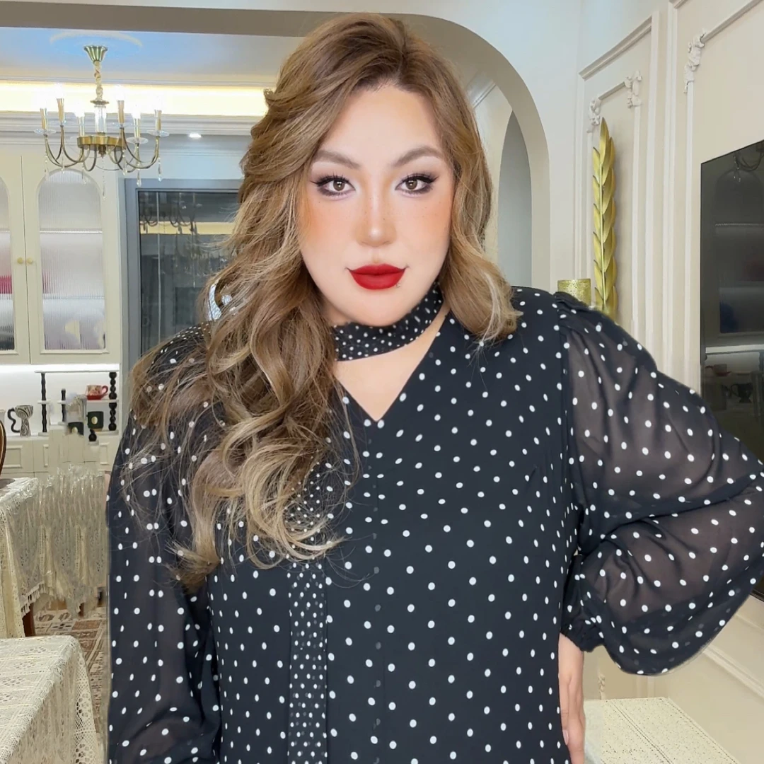 Melek·Beauty大码服装 波点两件套