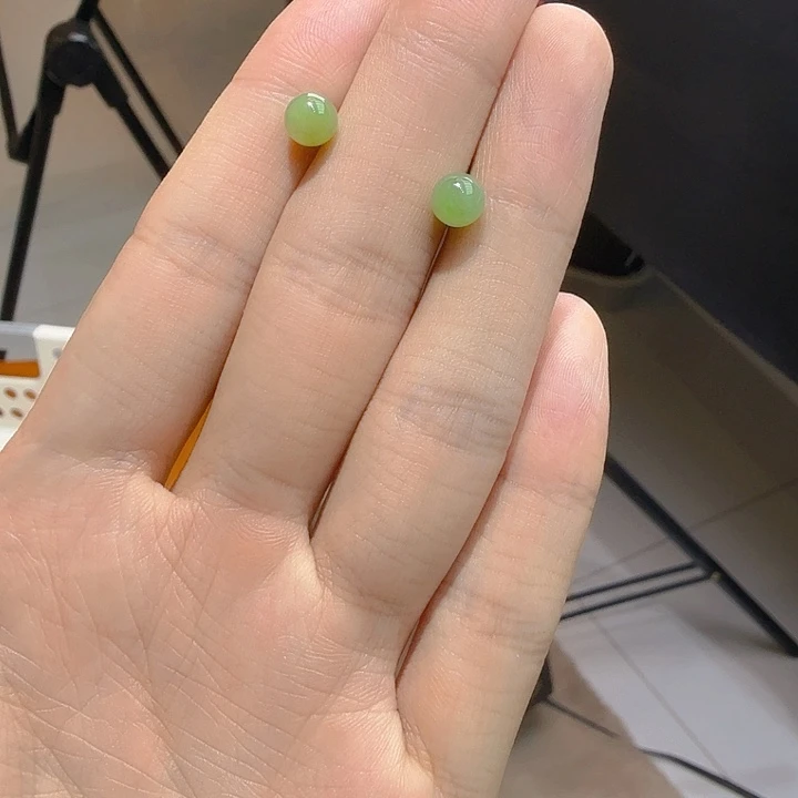 银S925镶嵌和田玉耳饰