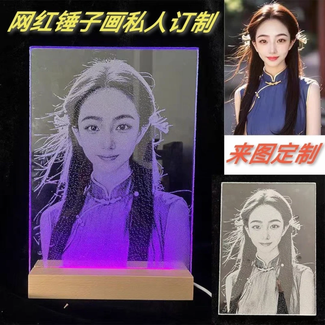 新款玻璃定制玻璃敲击合金锤送女友礼物桌面玻璃锤画定制