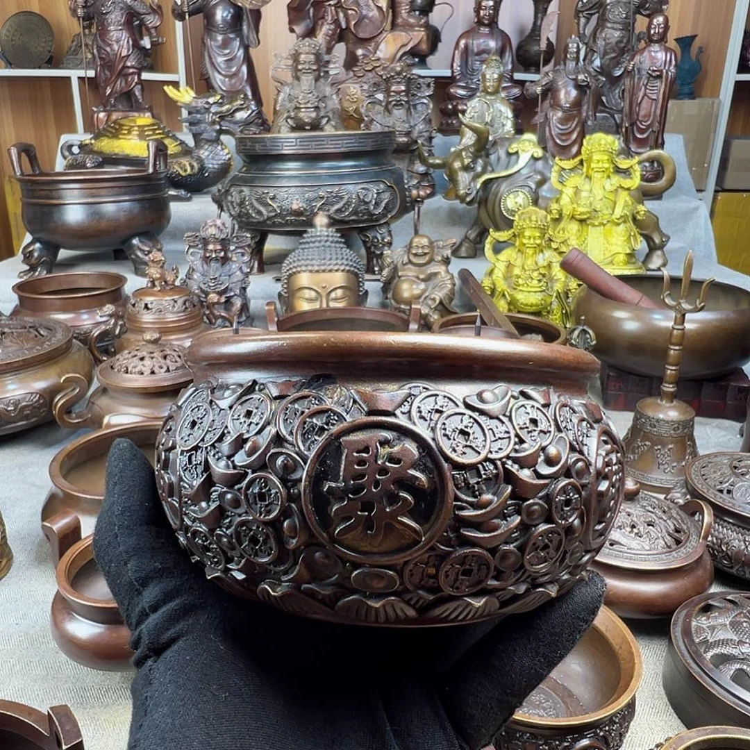 铜香炉铜摆件铜工艺品风水摆件