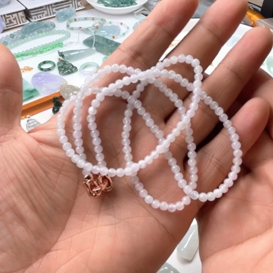 翡翠未镶嵌颈饰翡翠冰项链