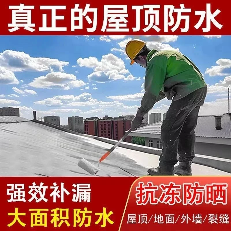 屋顶外墙水泥防水涂料快速补漏楼顶裂缝房顶渗水防水涂料水性涂料