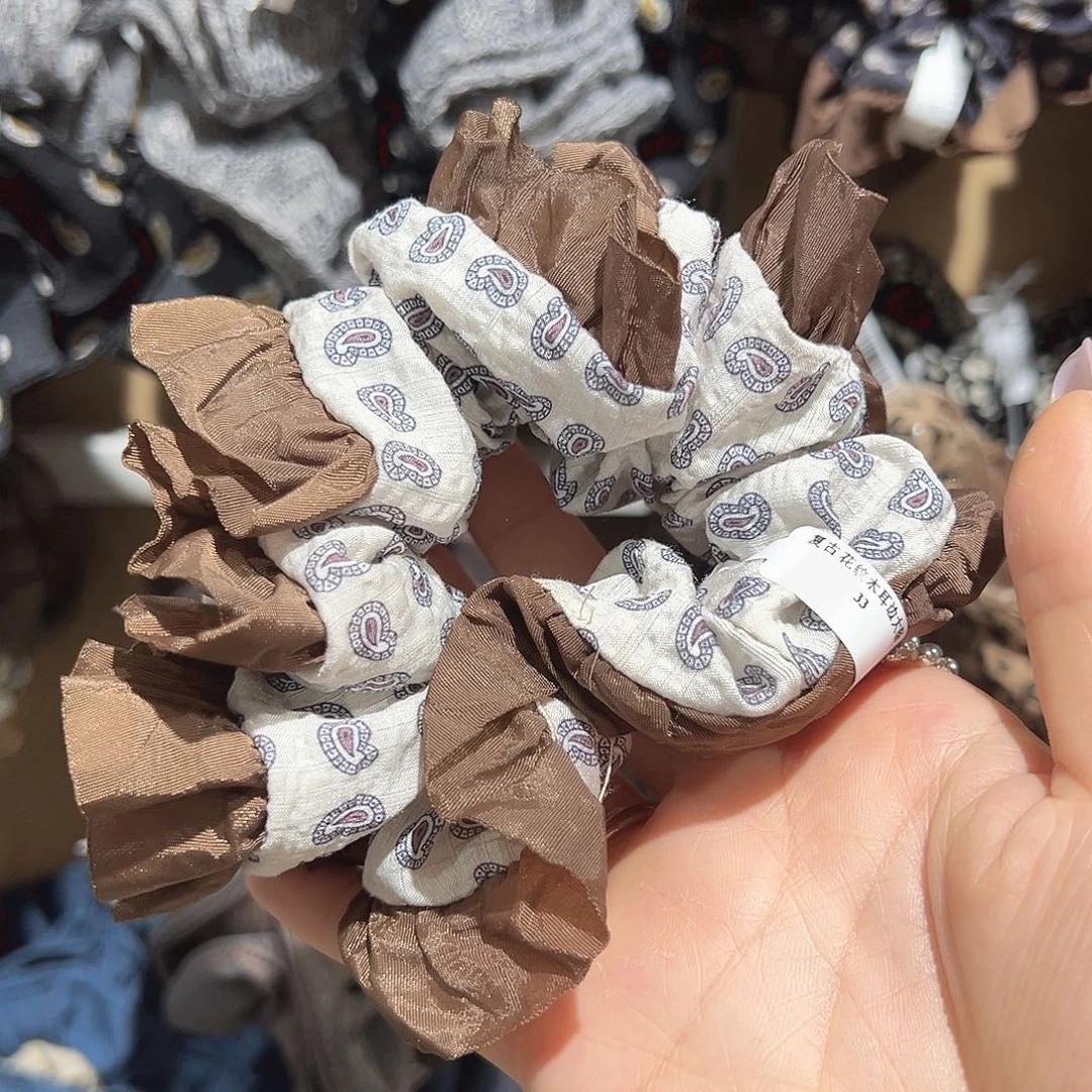 非金属白色腰果花咖边发圈