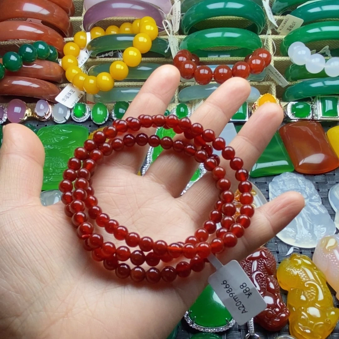 寒***翁玛瑙/玉髓未镶嵌手链卡6