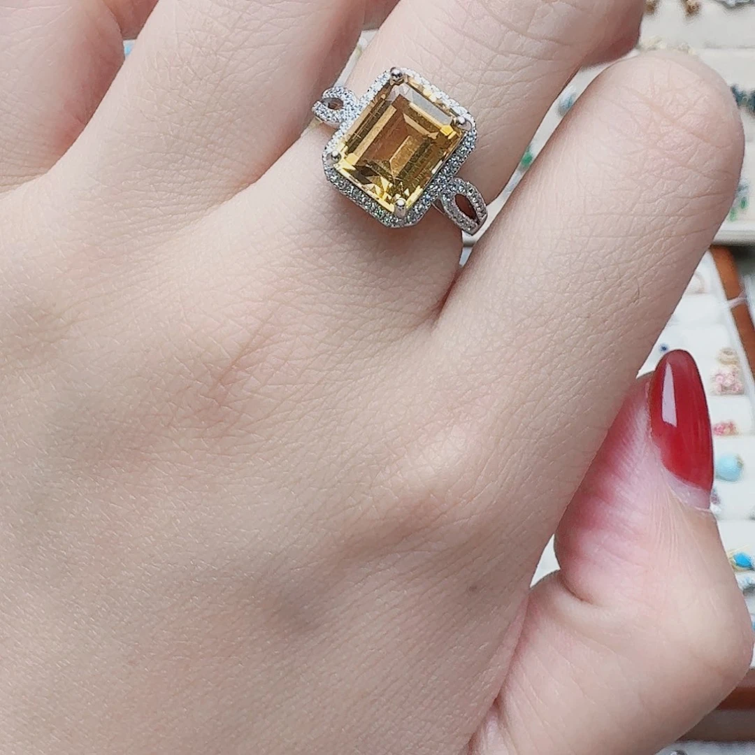 水晶戒指银S925镶嵌782戒指