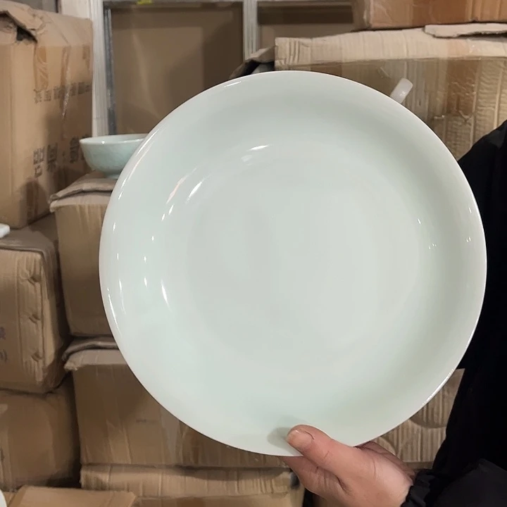 瓷片云香10英寸深盘两个，微瑕包邮