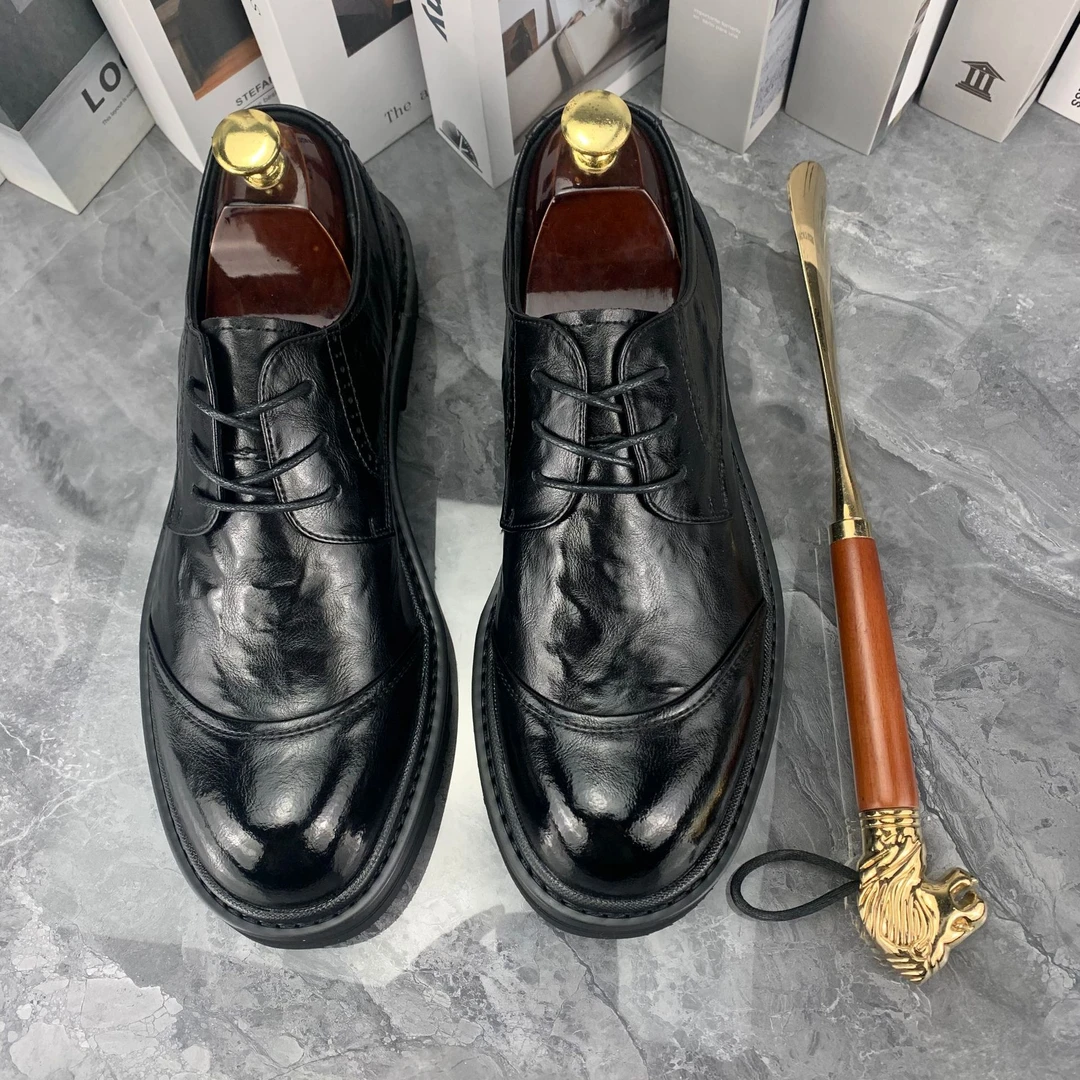 2025秋季新款潮流百搭防滑透气轻便软底系舒适商务正装休闲皮鞋男