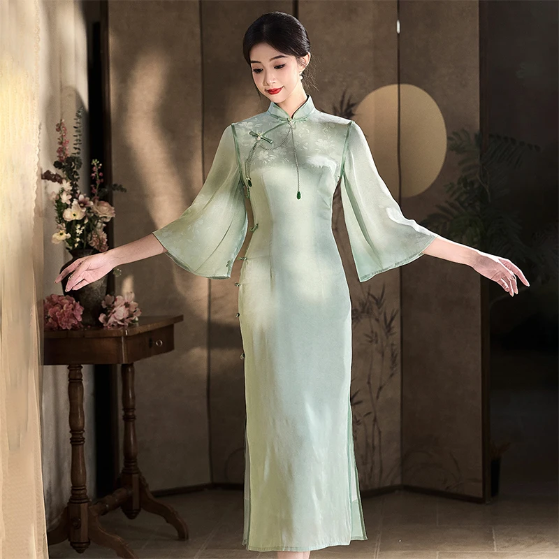 尘记【海沫】2025新款春夏年轻气质旗袍新式改良旗袍日常可穿连衣裙