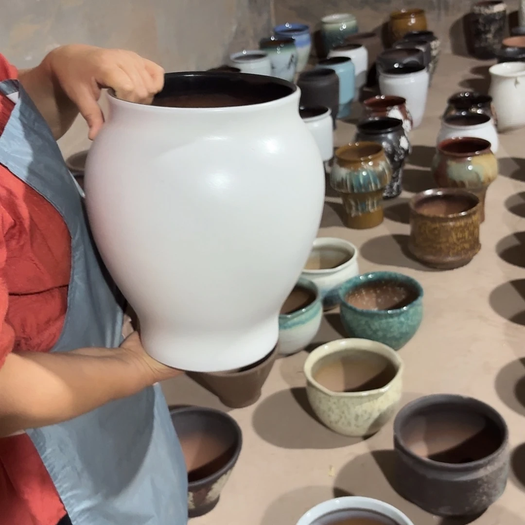 紫砂花盆口20高31