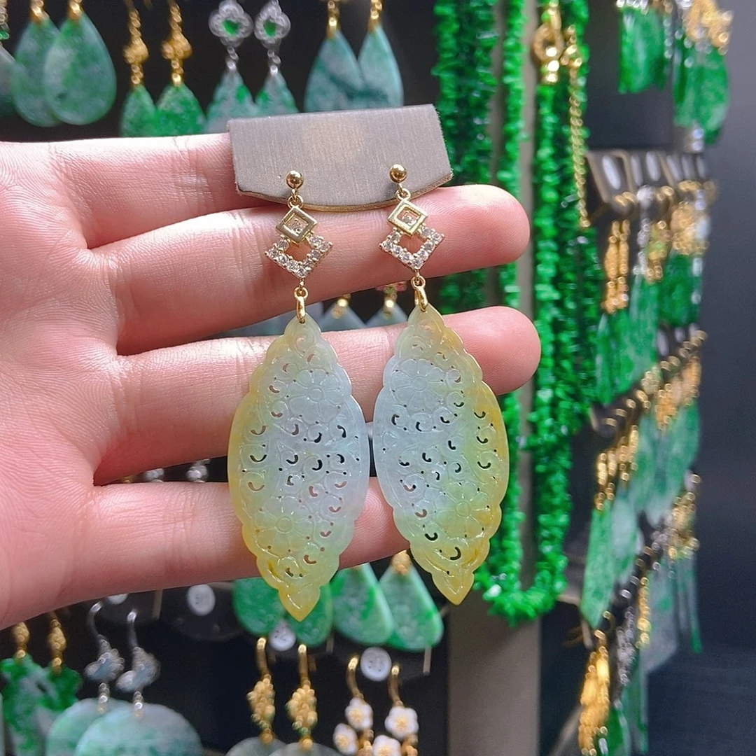 翡翠未镶嵌耳饰翡翠