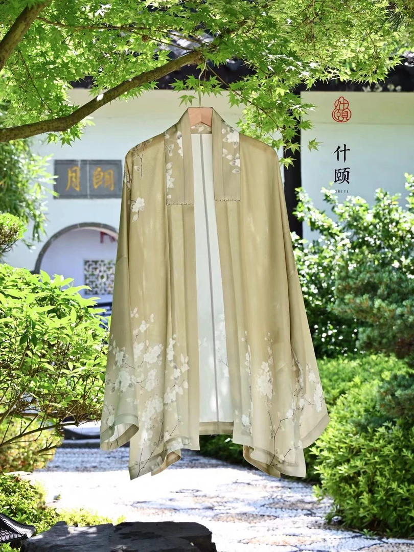 什颐新中式【苏州非遗织造三经绞罗】原创梨花图宋制改良款汉服