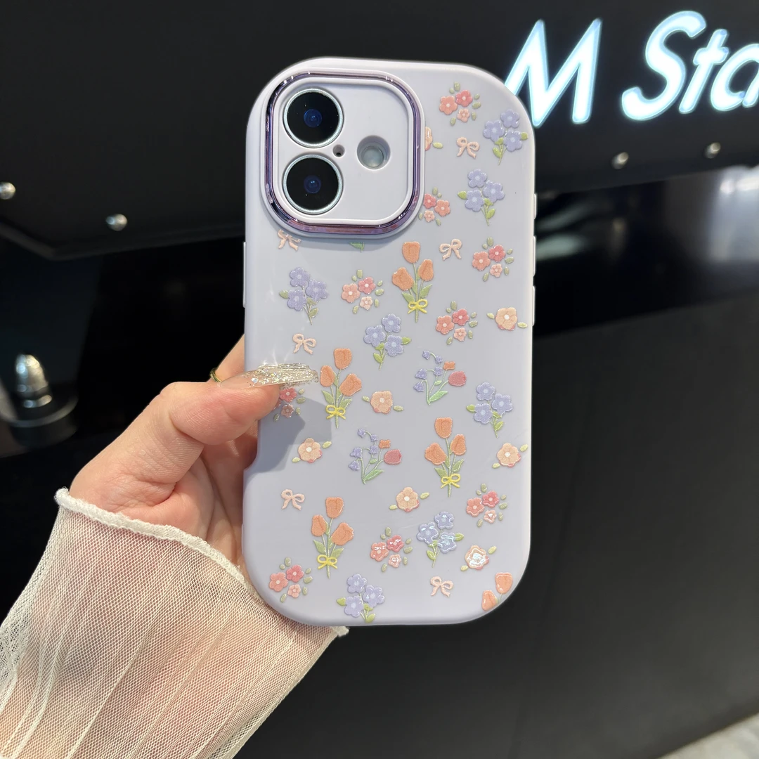 苹果/华为/荣耀/oppo/vivo/小米 郁金香适用iPhone16防摔手机壳