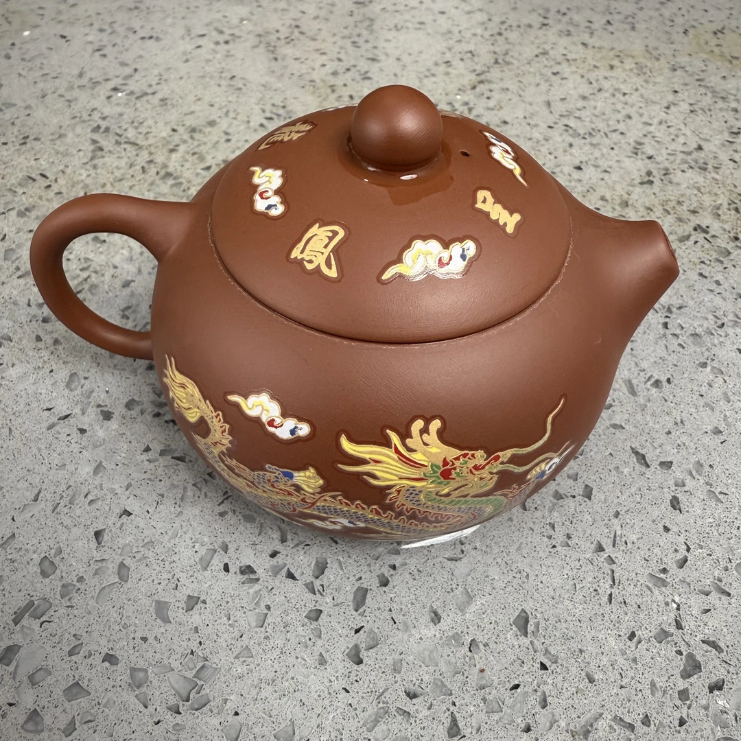 朱泥西施龙凤呈祥遇热变色凤鸣壶D1