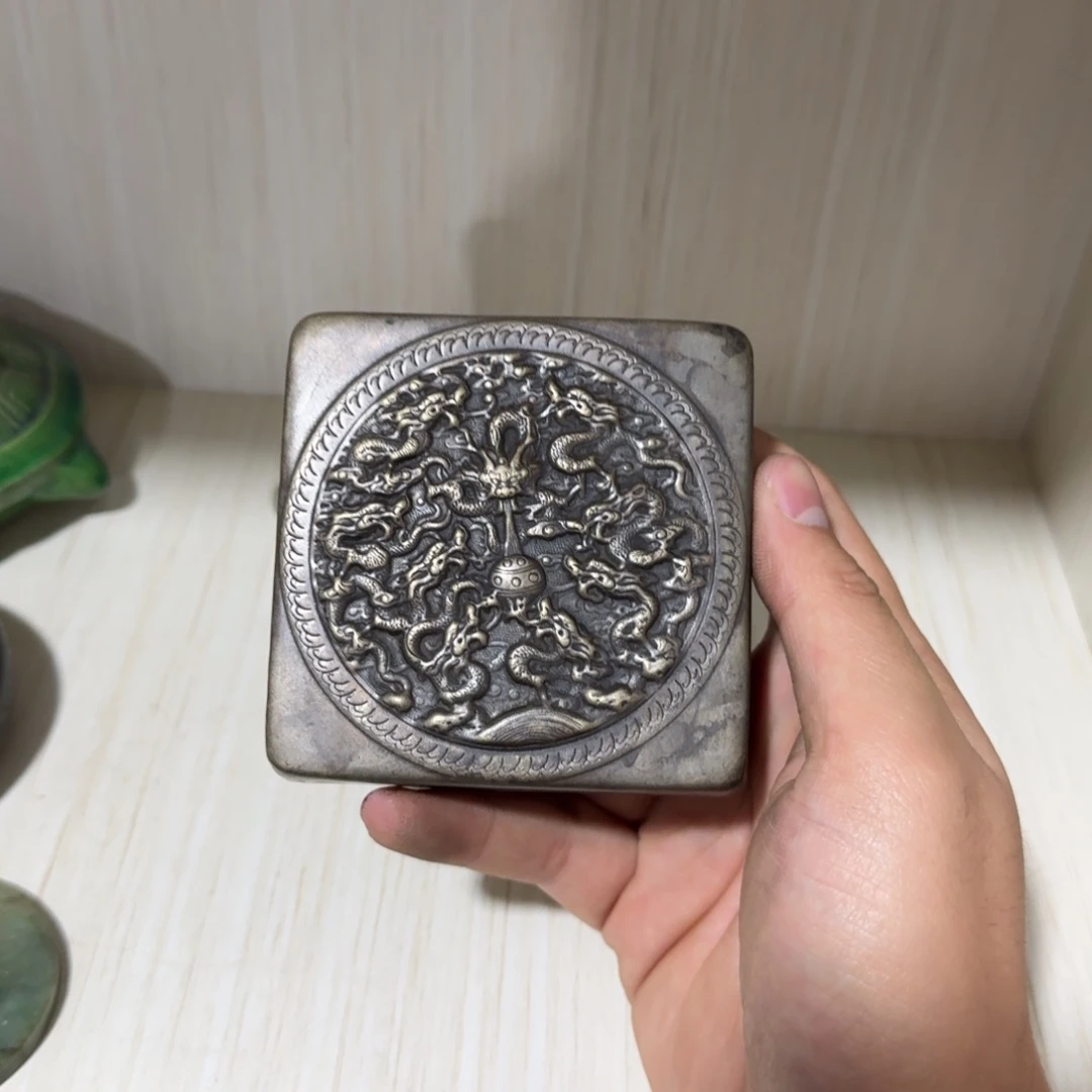 ****️文房摆件 铜雕墨盒