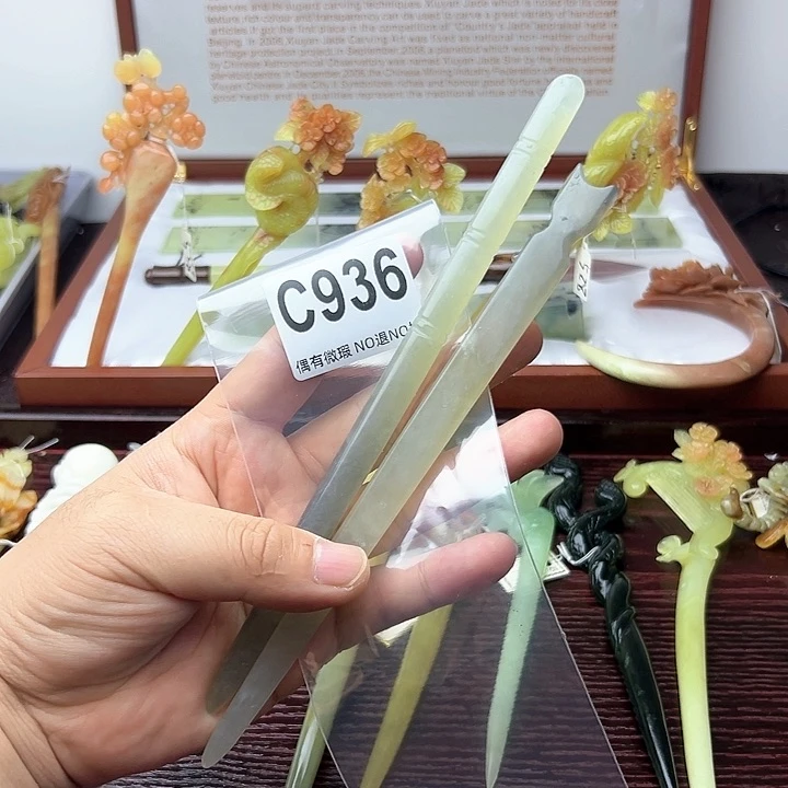 蛇纹石玉发饰合金n****5