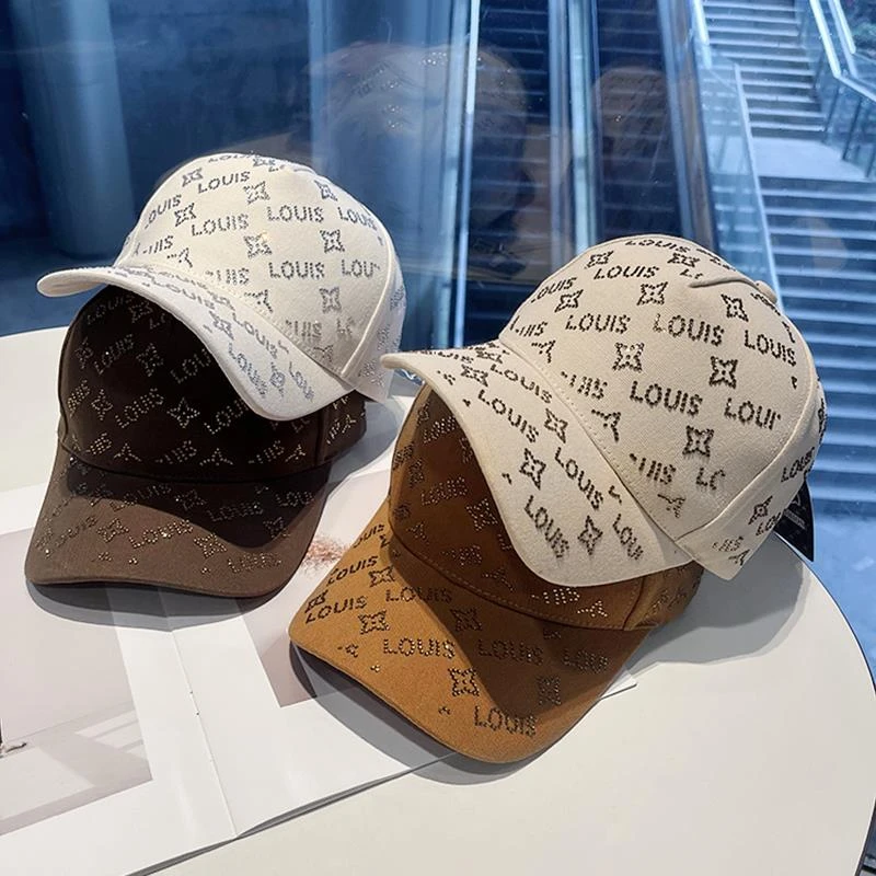 2025新款水钻棒球帽女韩版潮百搭显脸小帽子春夏季出游鸭舌帽