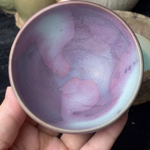 炉钧窑窑变鸡心杯