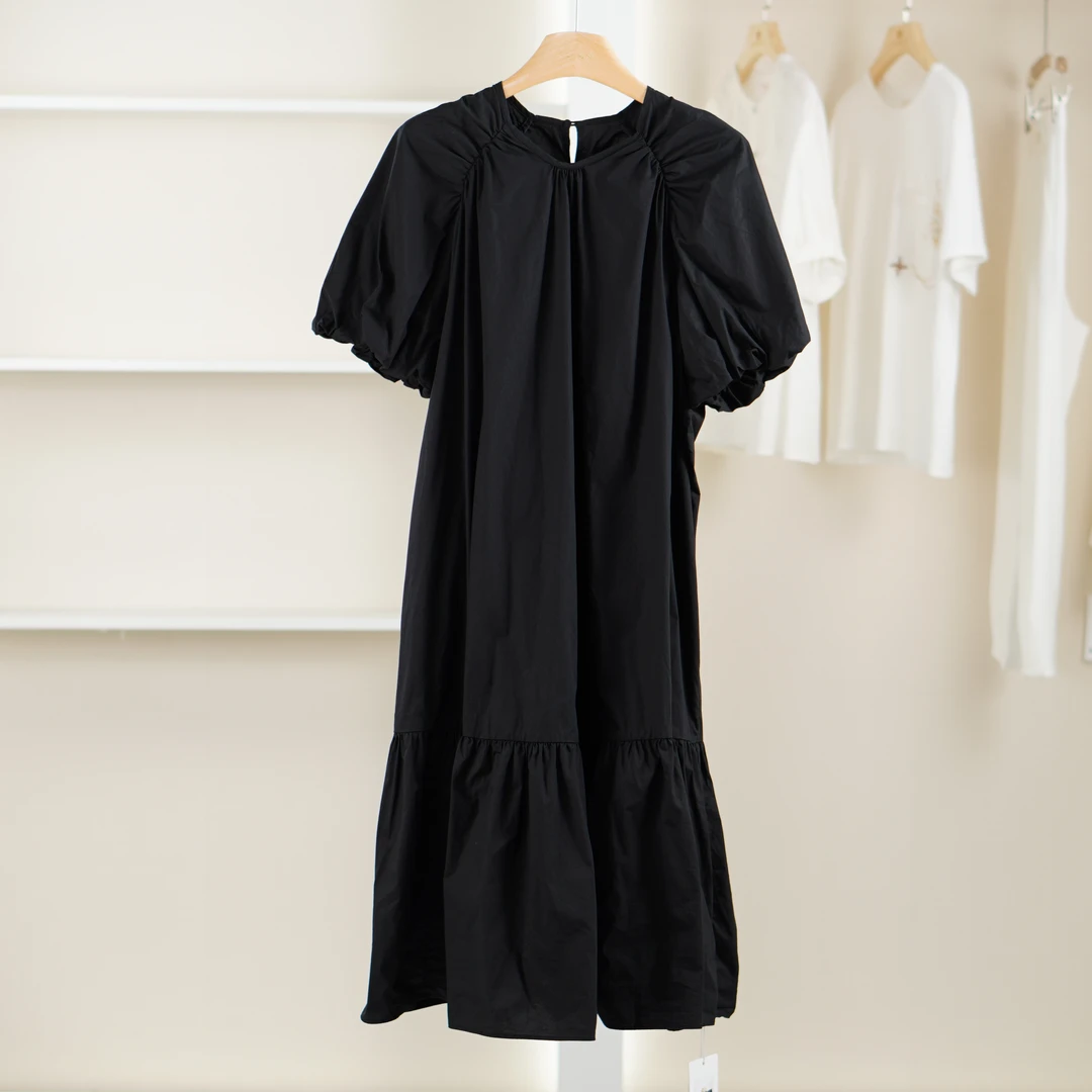 【麦笛·品牌新款】5082178 夏季时尚宽松舒适泡泡袖连衣裙品牌女装