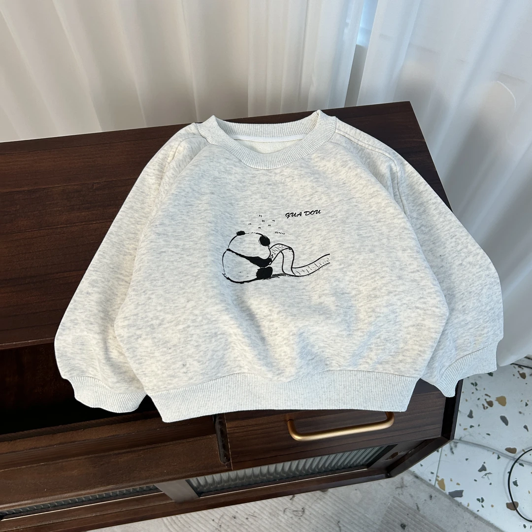 【朱鑫宇专属】2024冬季新款中小童宝宝男童熊猫印花卫衣BMD3062