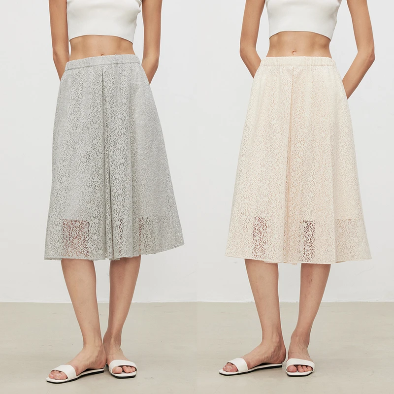 MARIUS“小雏菊”蕾丝植物染色巴厘纱短裙蕾丝半裙