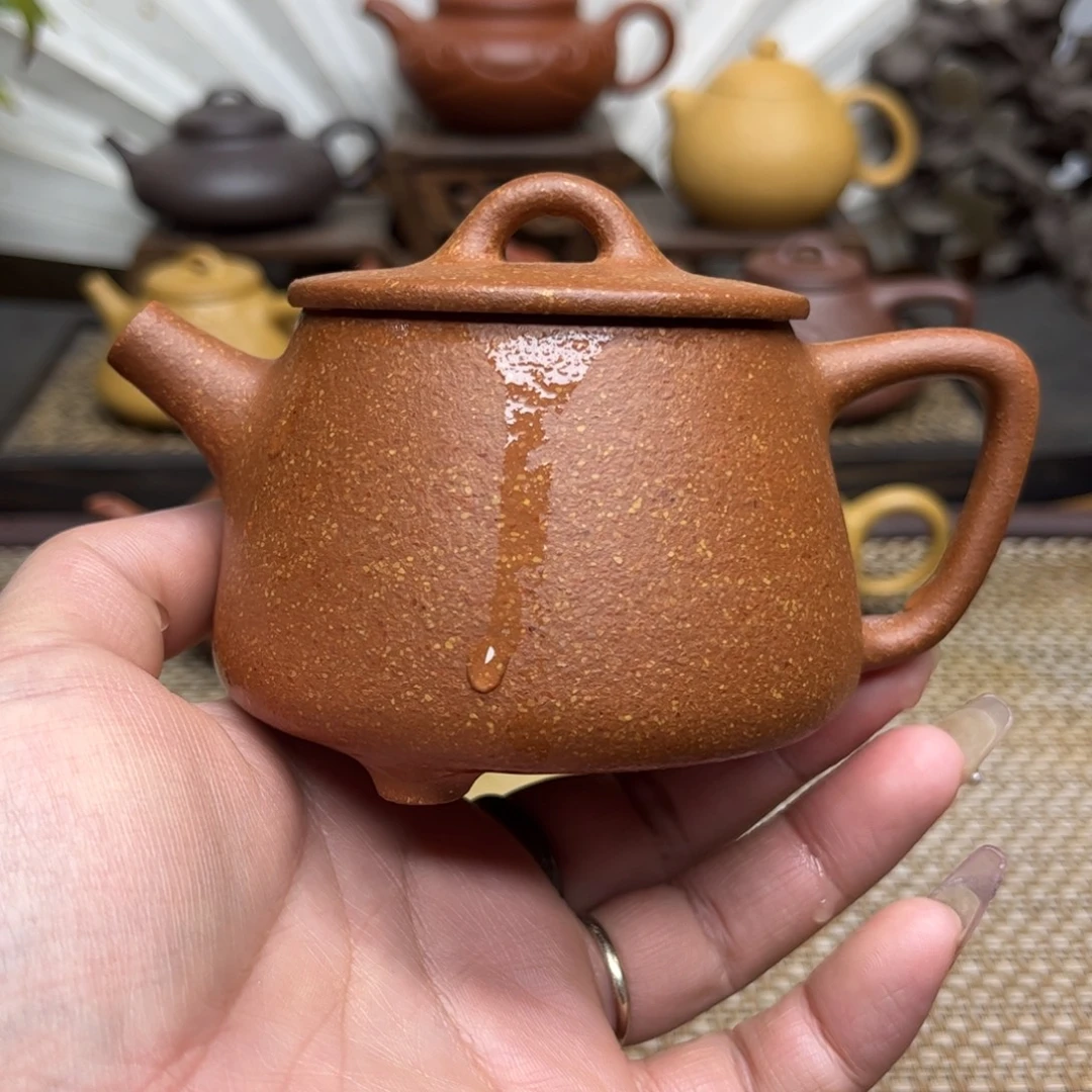 茶壶紫砂纯黄降坡全手200毫升左右